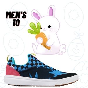 Vans Vault Ultrarange Sock LX Cali Leaf Black Blue Checker Pink White Men's 10